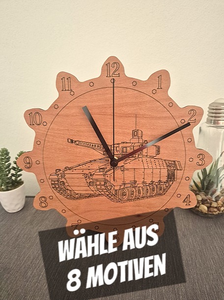 Wanduhr mit Panzer-Motiven – Modern Edition (8 Motive)