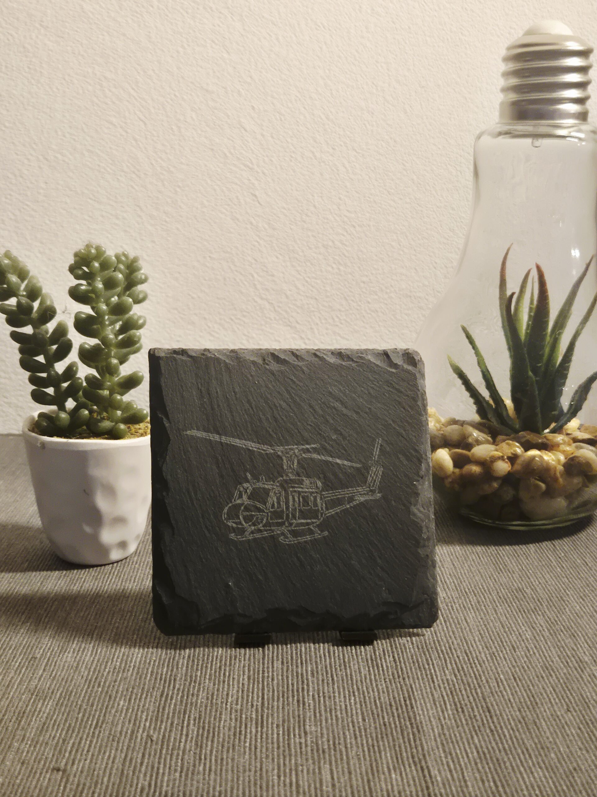 Schiefer-Untersetzer mit Helikopter-Motiv (5 Motive) – Bild 3