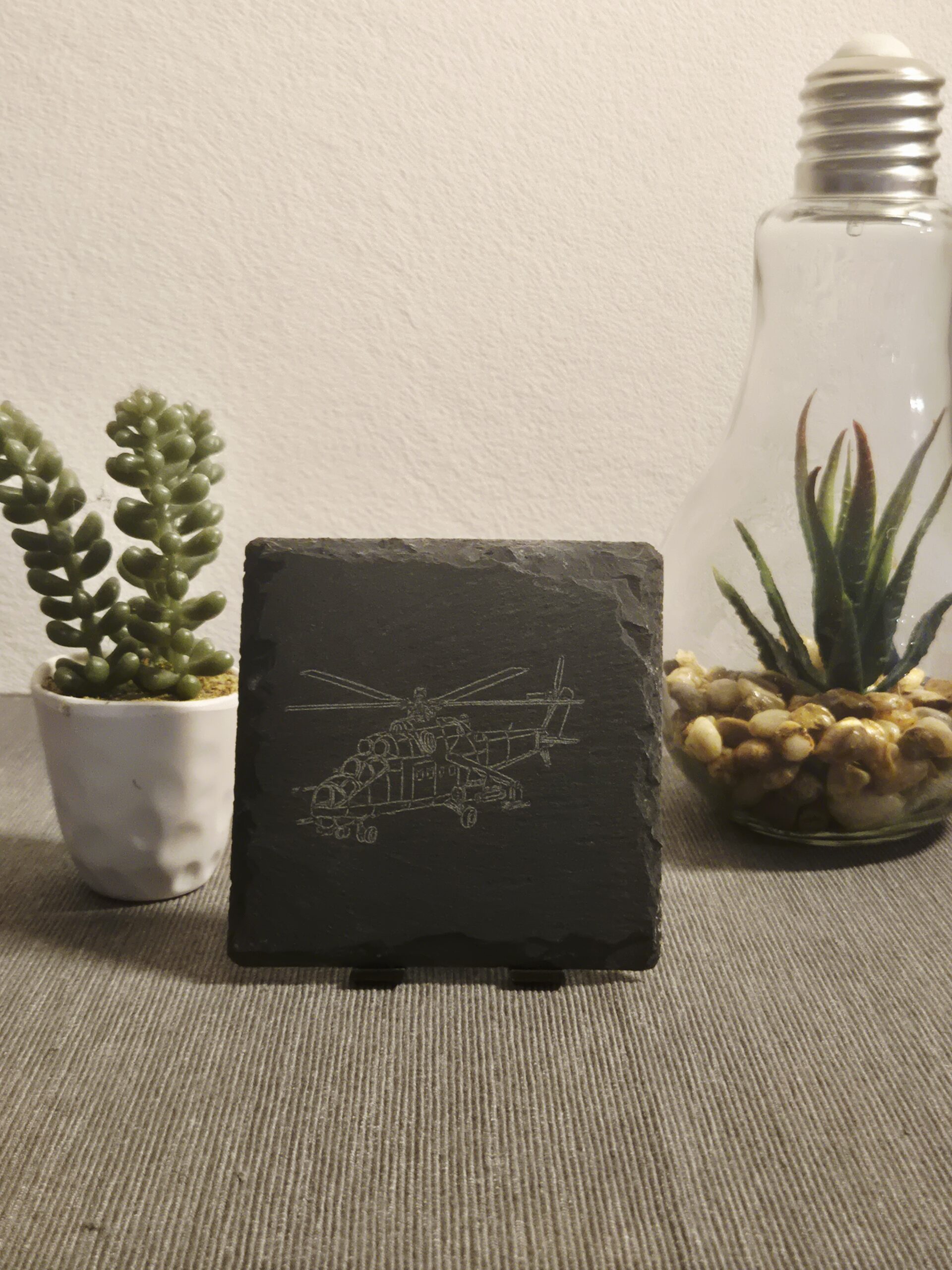 Schiefer-Untersetzer mit Helikopter-Motiv (5 Motive) – Bild 5